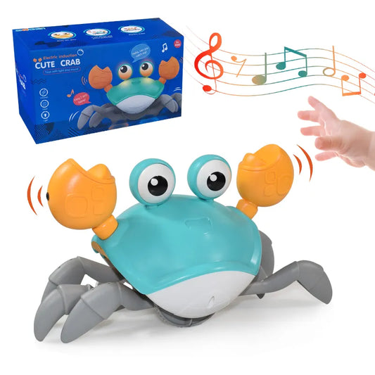 Crawling crab toy for babies with music control