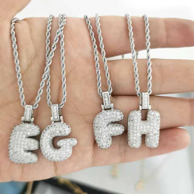 Iced Initial Charm Necklace