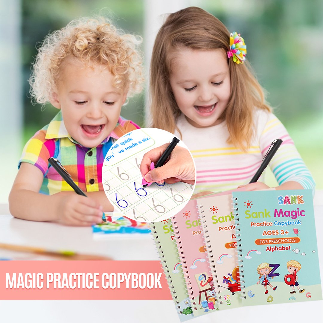 Reusable Practice Copybook for Kids, Sank Magic Exercise Copybook Age 2 to  6 year old Girls